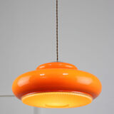 Mid-century acrylic italian orange pendant lamp