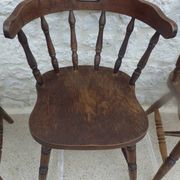 4 solid wood chairs in western style called "smockers chairs", in oak.