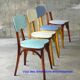 Set of 4 chairs bistro compass Boiclerc 1960 skai 4 colors