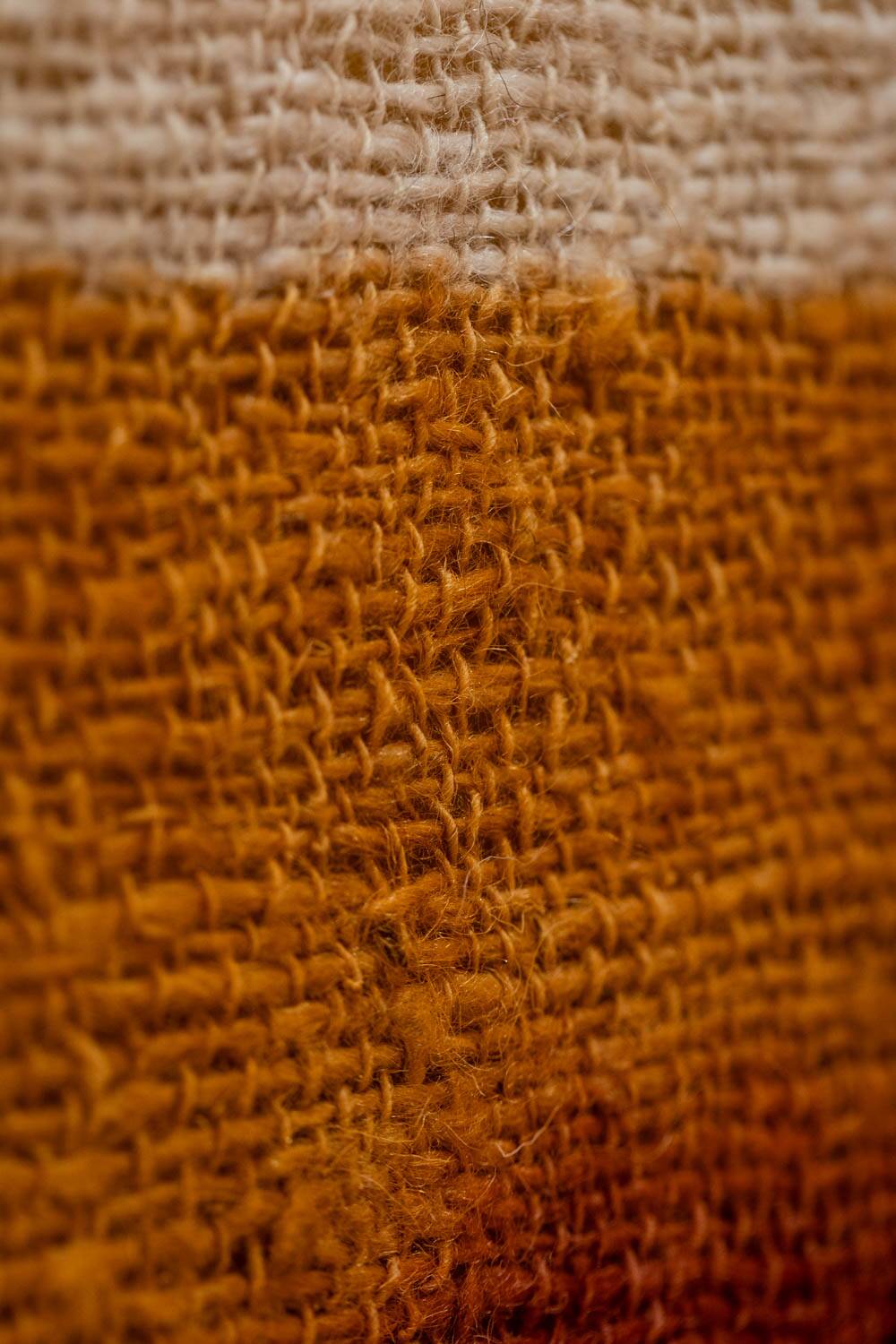 Triptych with geometric decoration in woven wool. Handcrafted work, 20th century.