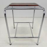 Functionalist chrome & wood table, 1950's
