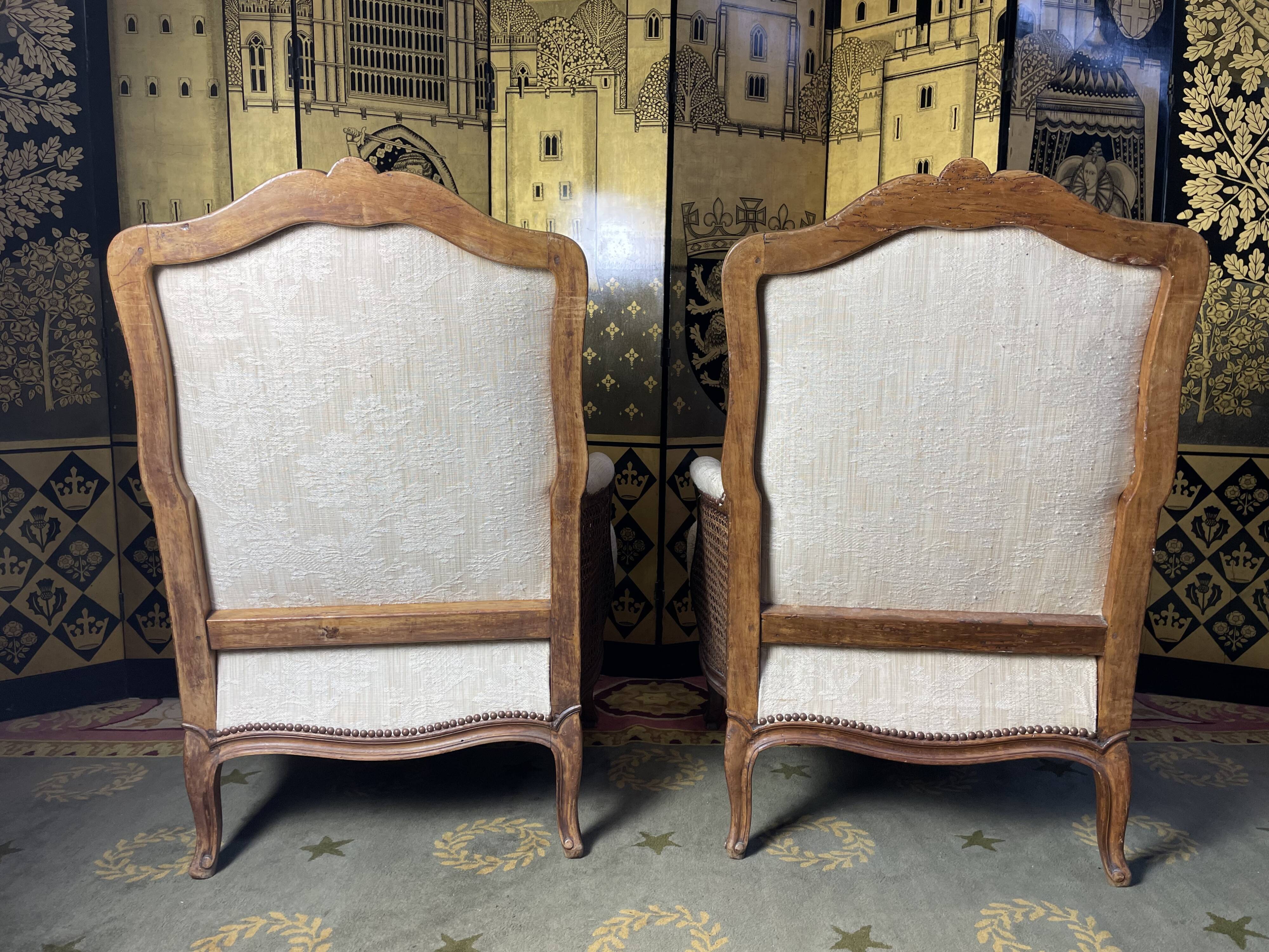 Pair of Louis XV style armchairs 19th century