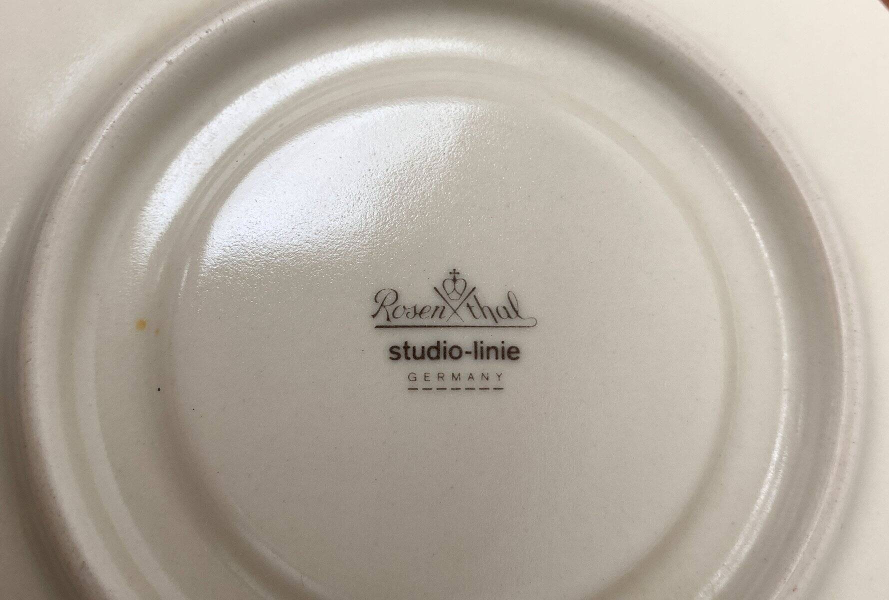 Postmodern Flash One Series coffee service, plates, cups, saucers by Dorothy Hafner for Rosenthal, 1980s, Set of 6