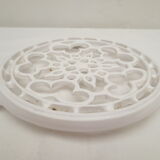 Old trifle, white enamelled cast iron, geometric decoration