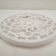 Old trifle, white enamelled cast iron, geometric decoration