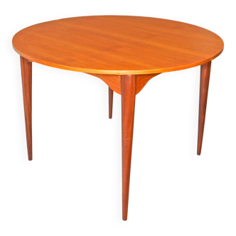 Italian circular teak extendable dining table, 1960s