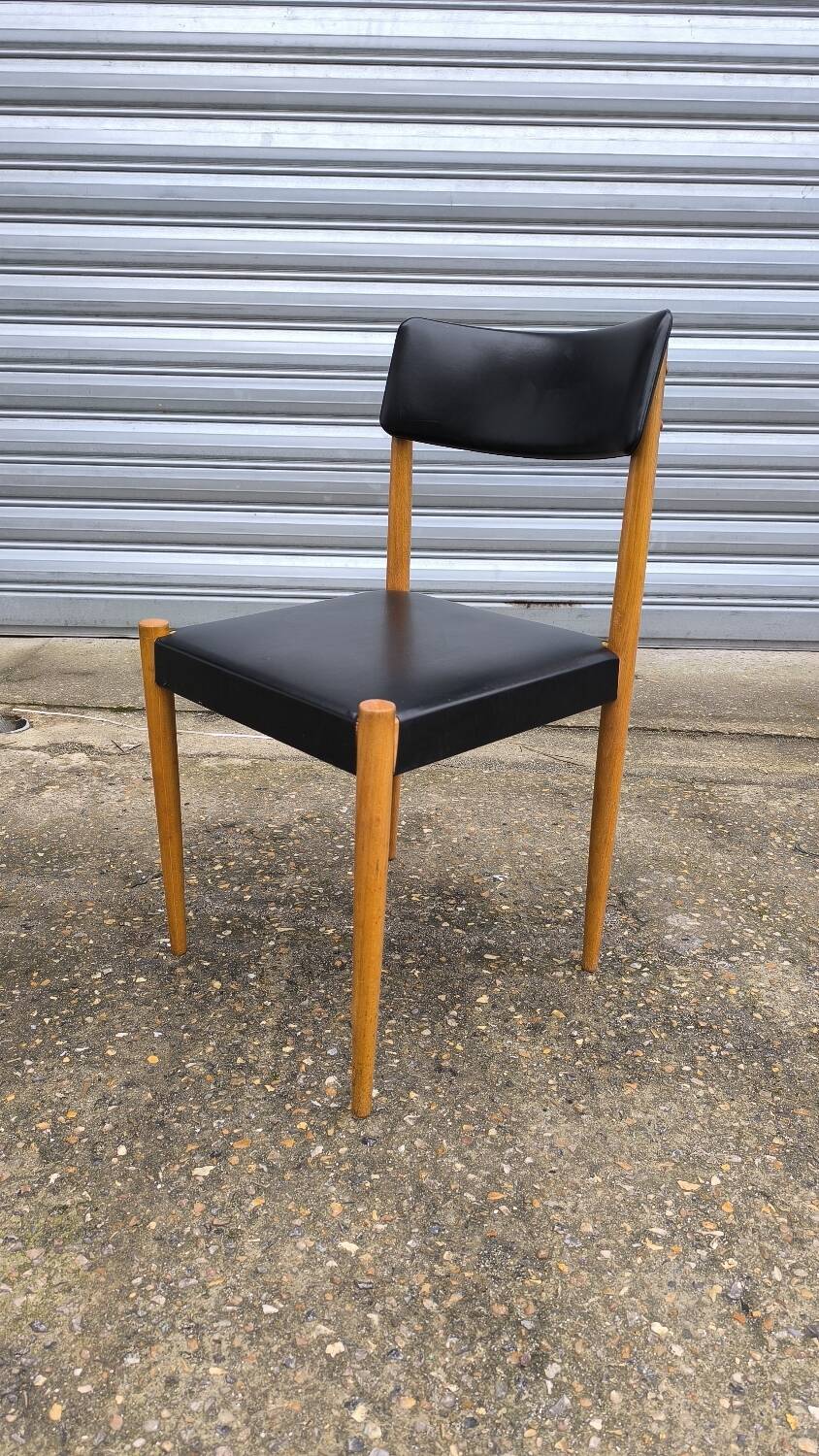 Scandinavian chair in teak and skai 1960