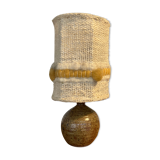 Lamp stoneware pyrite lampshade wool La Borne
