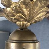 Bronze ceiling lamp and glassware