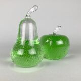 Set of Two Glass Paperweights by Milan Metelák, 1970's