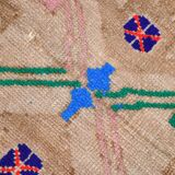 3x7 Vintage Brown & Pink Oriental Vintage Runner Rug, 82x210Cm