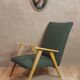 Fauteuil scandinave pieds compas
