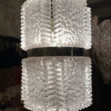 Chandelier by Kaiser Leuchten, frosted glass, Germany 1960