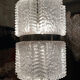 Chandelier by Kaiser Leuchten, frosted glass, Germany 1960