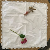 White cotton pillowcase with monogram BC.