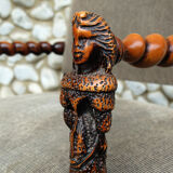 Armchair with sculpted armrests, bust of a woman, Louis XIII Renaissance style