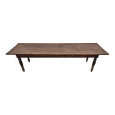XXL Victorian farmhouse table in solid pine with patina, 1850s.