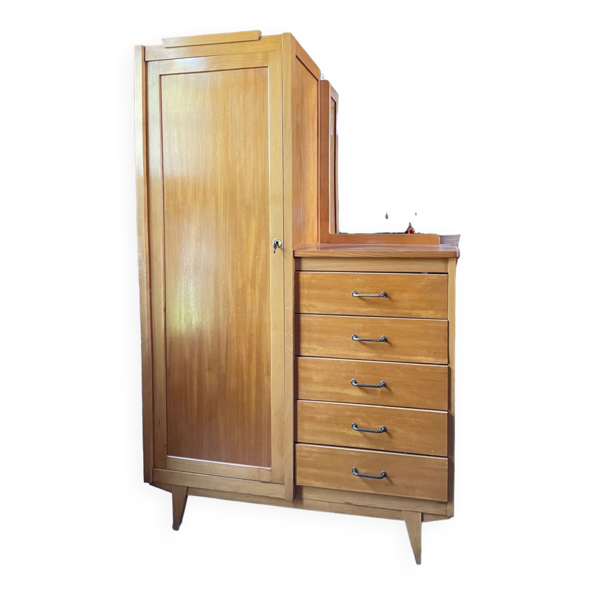 Vintage asymmetrical chest of drawers