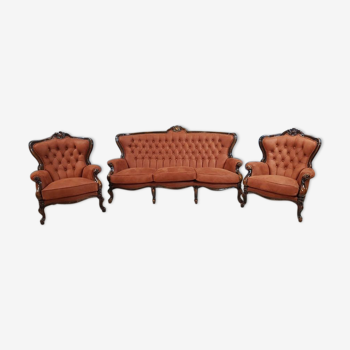 Set de canapé et fauteuils baroque Louis XV