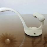 White lacquered metal hook 30s 40s