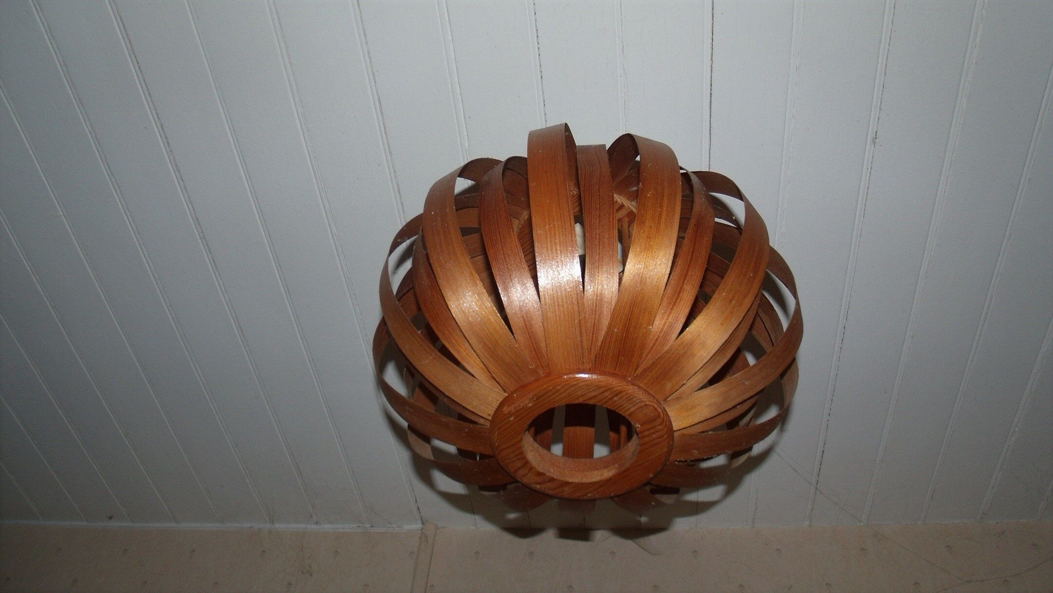 Suspension lustre scandinave bois vintage