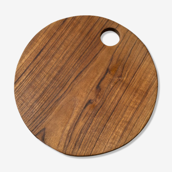 Circular openwork monoxyl teak cutting board d:25