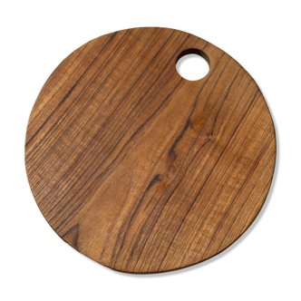 Circular openwork monoxyl teak cutting board d:25