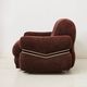 Brown velvet armchair, in the style of Adriano Piazzesi, Italy, 1980s.