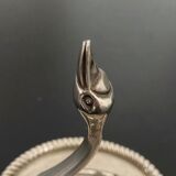 1 Baguier shape Swan shape in silver colored metal