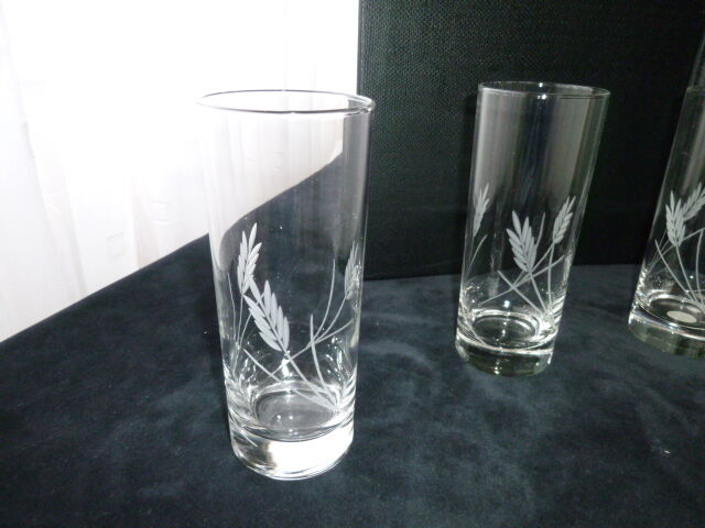 Set of 5 glasses high crystal cups of Arques Luminarc Model Gerbe