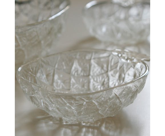 Dessert service pineapple - salad bowl and its 5 cups