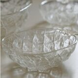 Dessert service pineapple - salad bowl and its 5 cups