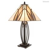 5913 table lamp with brown glass shade Tiffany type