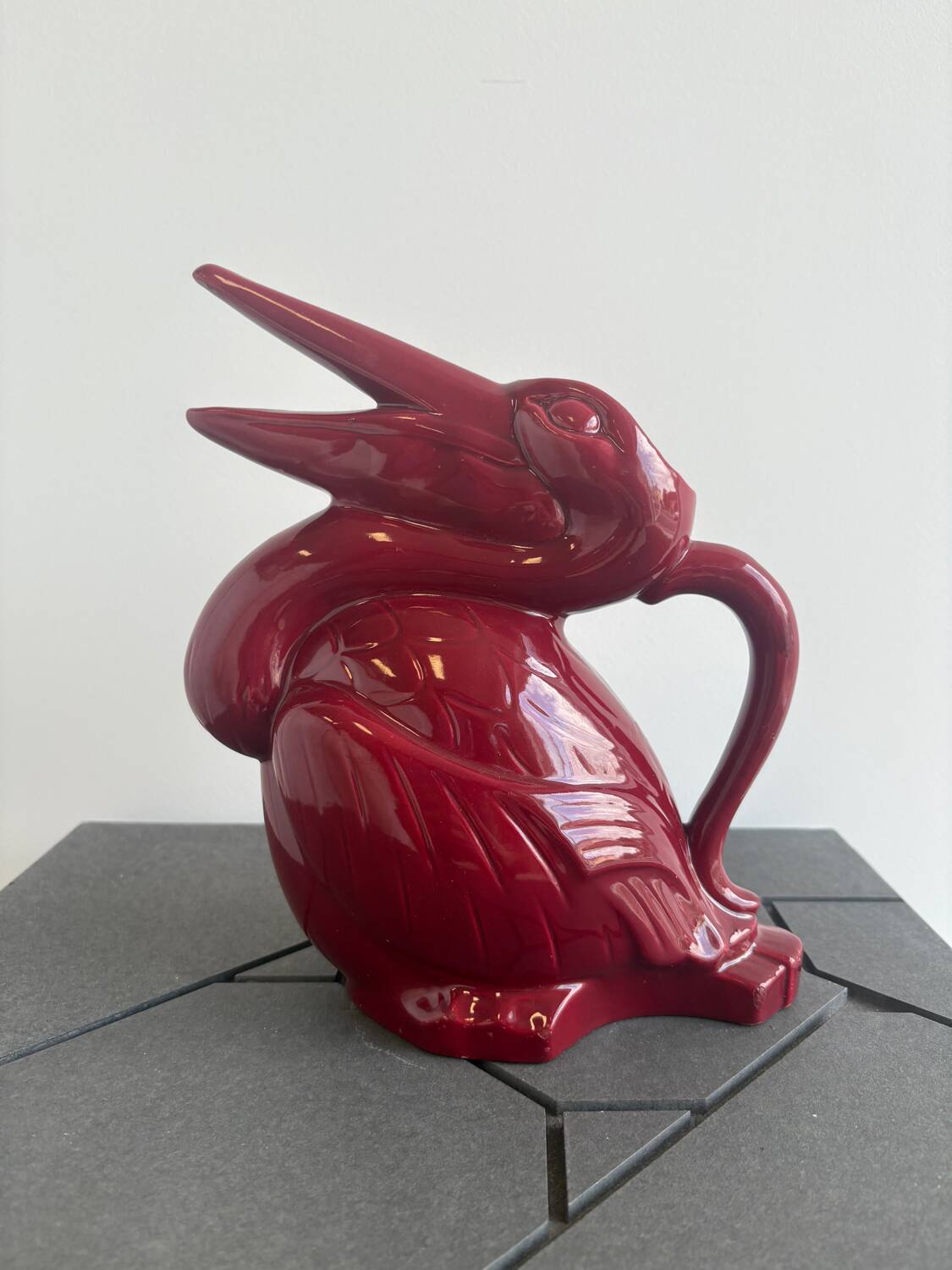 Poët Laval ceramic zoomorphic pelican pitcher