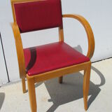 Pair of bridge armchairs , year 50-60 , beech