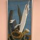 Original Swedish Oil on Canvas – "Aqave" by Marit Wahlström Schönbäck – Signed – Dated 1969 – Framed – 37 × 64 cm