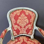 Paire de Cabriolets de Style Louis XV en Hêtre polychrome