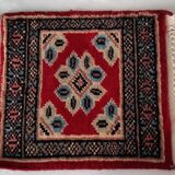 Small red carpet Handmade Pakistan  40x30cm