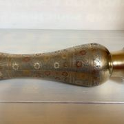 Large vase with worked brass flowers