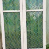 Suite of 8 windows with stained glass - 20th century