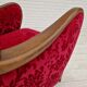 Années 1960, design danois, fauteuil en tissu rouge cerise, très bon état d’origine.