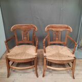 Pair of armchairs straw