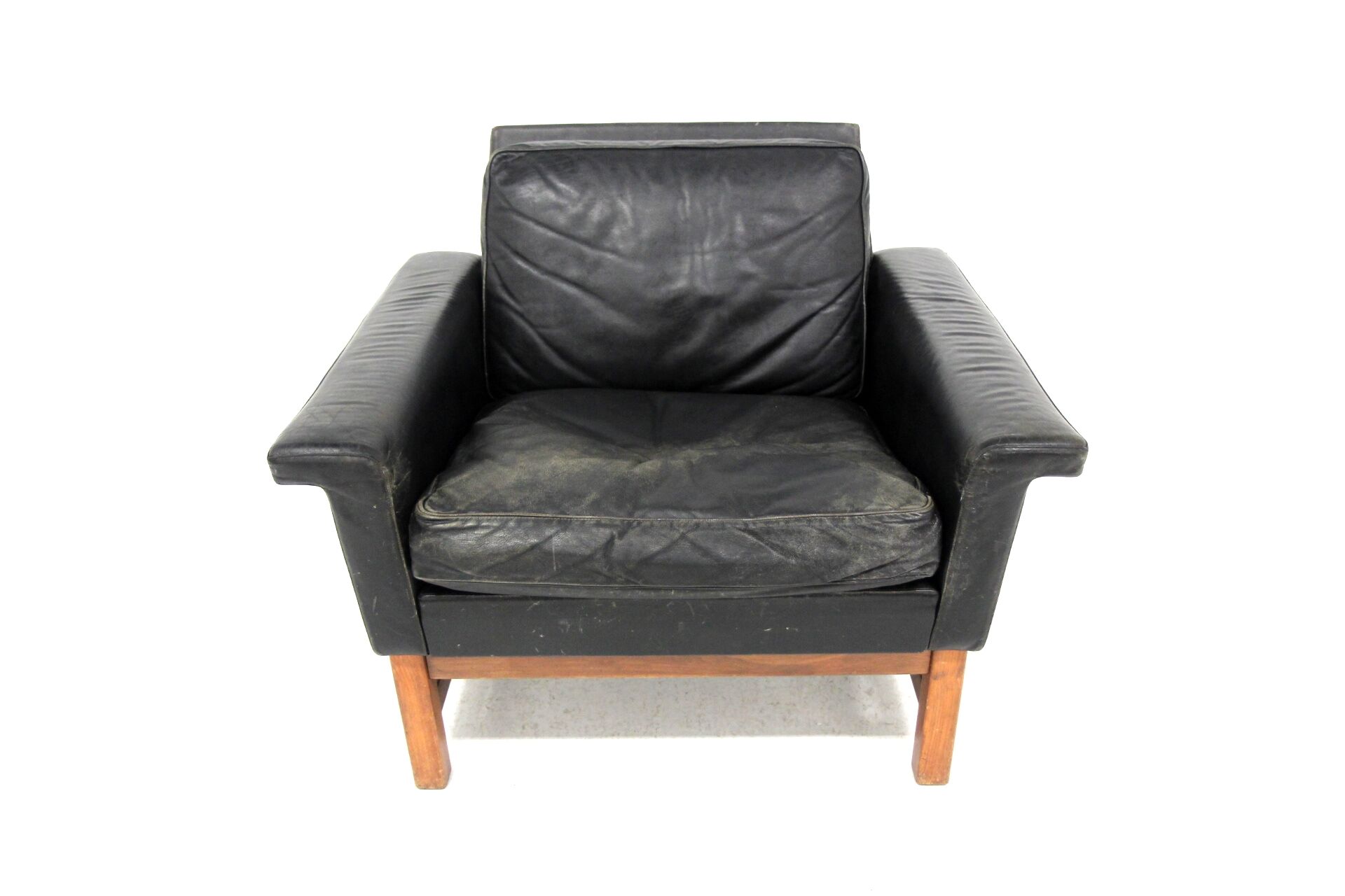 Scandinavian leather armchair, Sweden, 1960