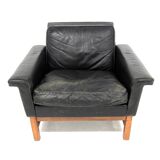 Scandinavian leather armchair, Sweden, 1960