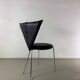 6 black leatherette metal chairs from Lubke, Germany, 1990s