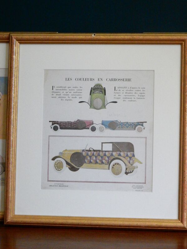 Illustration Art Déco voiture de luxe Delaunay Belleville par Lepape en 1924