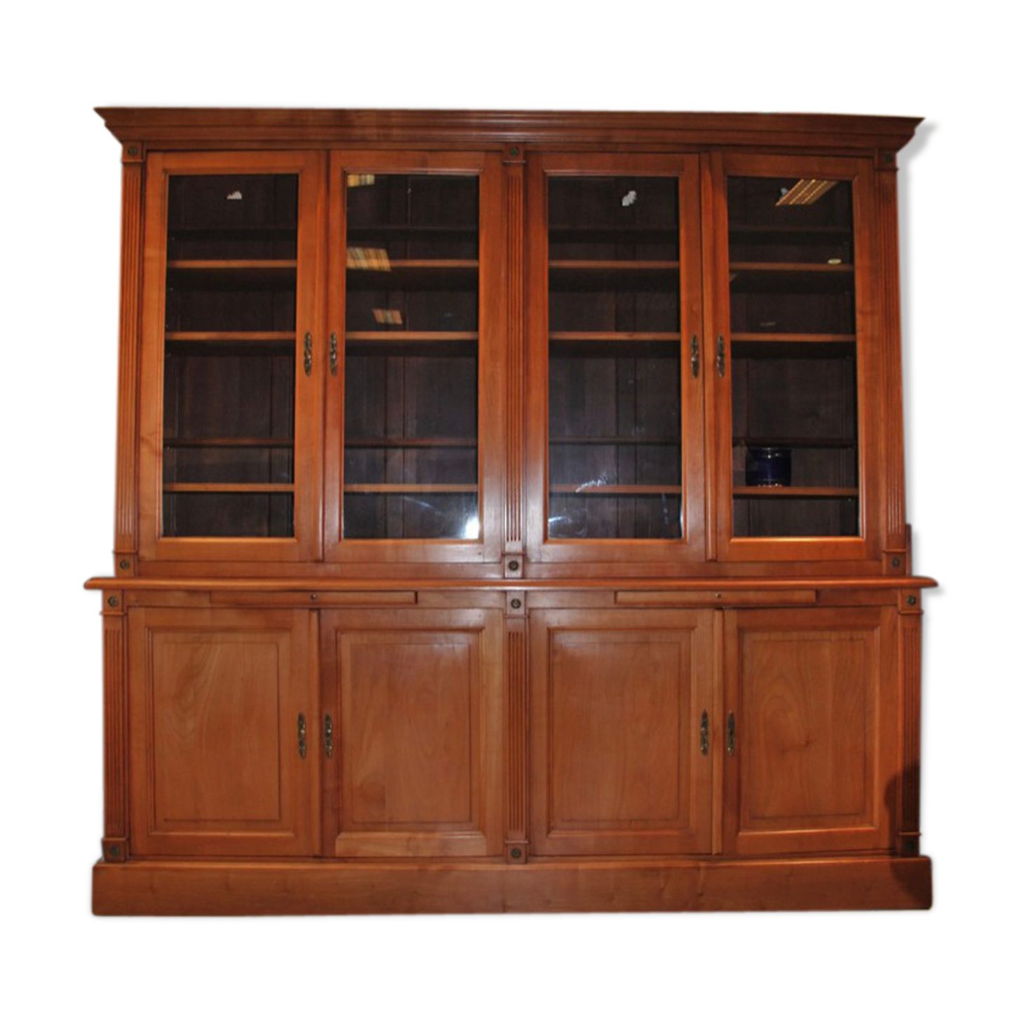 Two-body blond walnut library