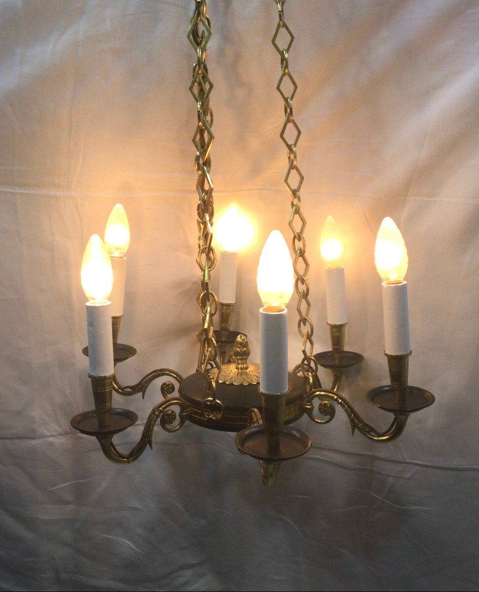 Empire chandelier with 6 lights