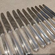 12 silver-plated dessert knives by Christofle America