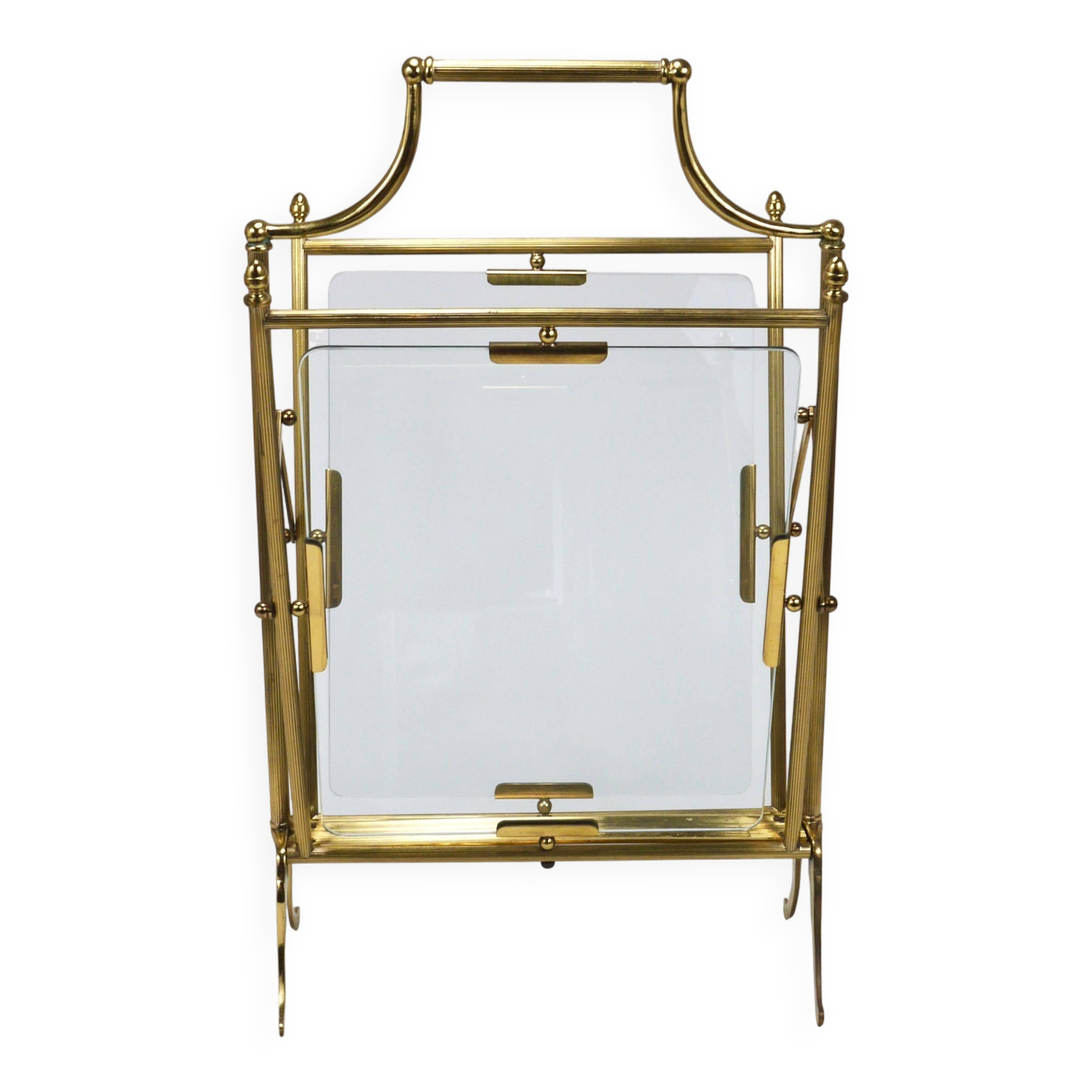 Neoclassical magazine rack by Maison Jansen, France, 1950s.
